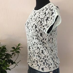 Ann Taylor LOFT  Mint Green Lace Top SZ Small